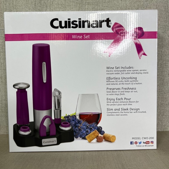 ❤️ Cuisinart Cordless Wine Opener Set with Aerator - Picture 3 of 10